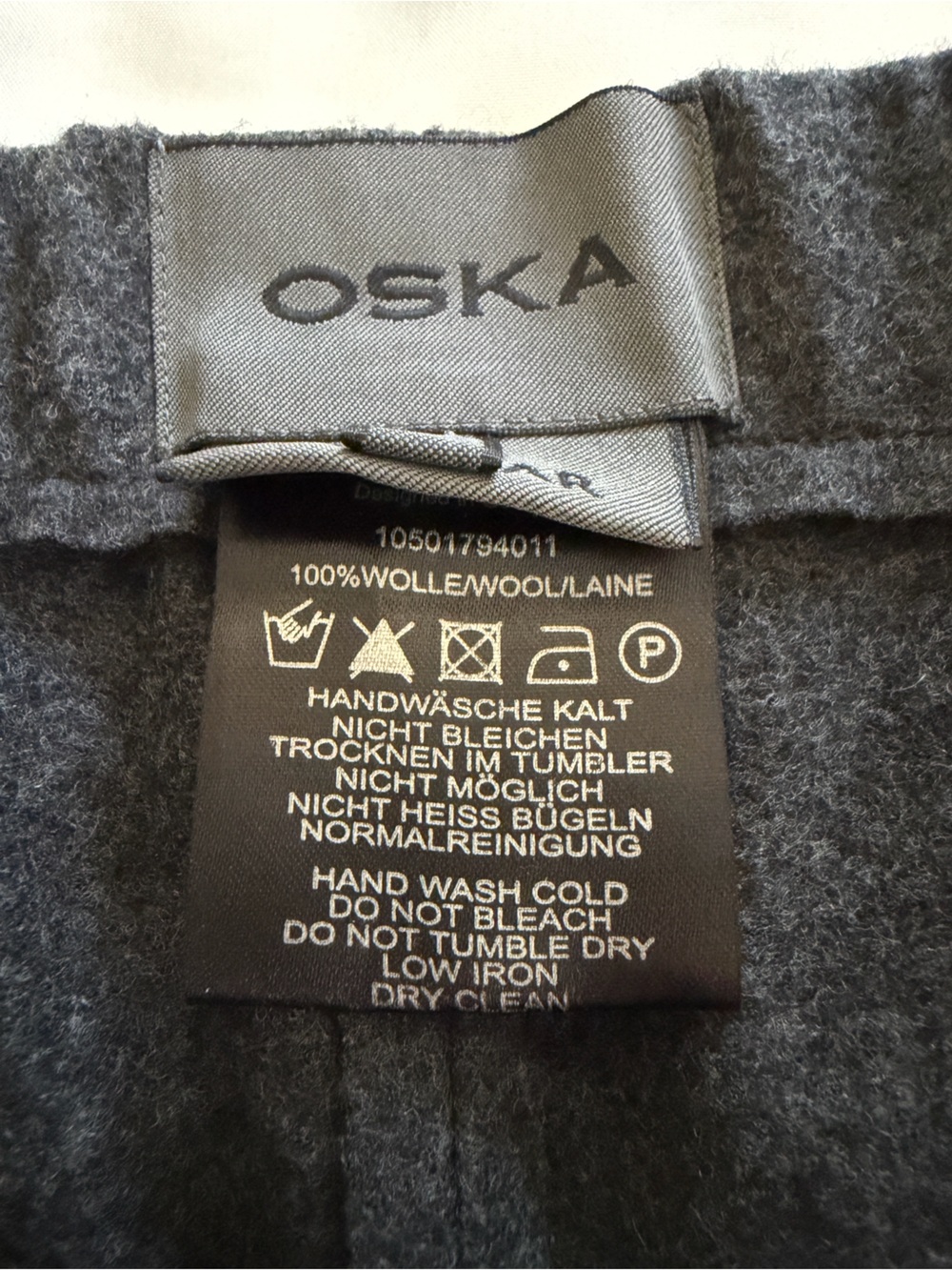 Oska 100% Wool Barrel Trousers Charcoal Grey - Picture 9 of 16